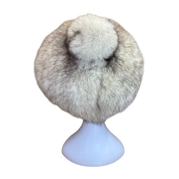 1960s Silver Fox Fur Hat – Mr. Michael Exclusive Pillbox w/ Pom Detail main image 7